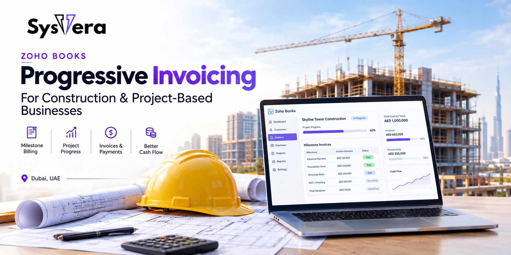 Zoho Books Progressive Invoicing — Milestone Billing for Construction